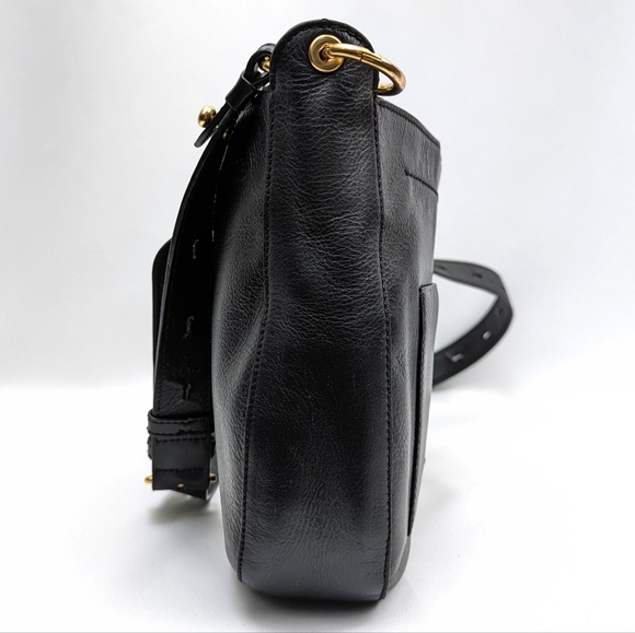 Cole Haan Zoe Crossbody Purse Black Leather Goldtone Hardware Adjustable Strap - Picture 10 of 16